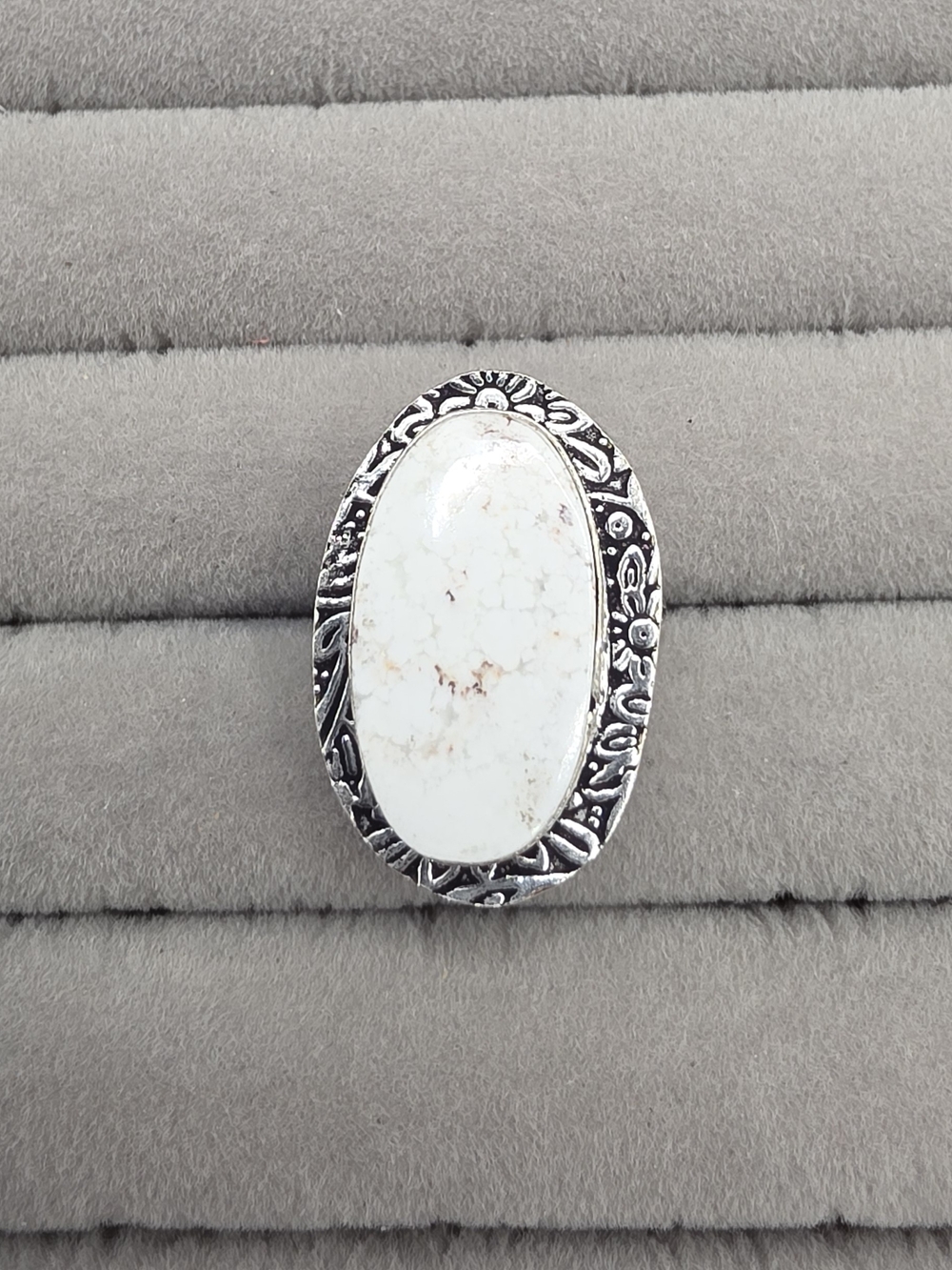 Wild Horse Stone Oval Silver Plated Ring Size 6 1/2 - Women's Jewelry